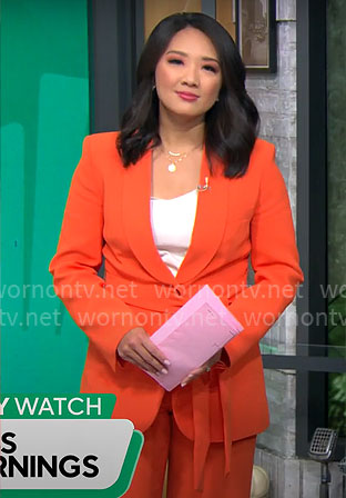 Nancy Chen’s orange suit on CBS Mornings