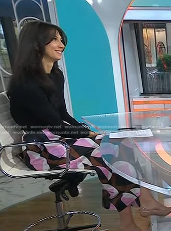 Natalie’s geometric print midi skirt on Today