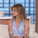 Natalie’s blue printed sleeveless wrap dress on The Talk