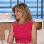 Natalie’s pink scalloped trim dress on The Talk