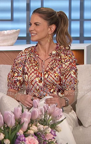 Natalie’s floral print blouse on The Talk