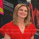 Natalie Morales’ red twist front dress on CBS Mornings