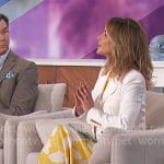 Natalie’s yellow floral midi dress on The Talk