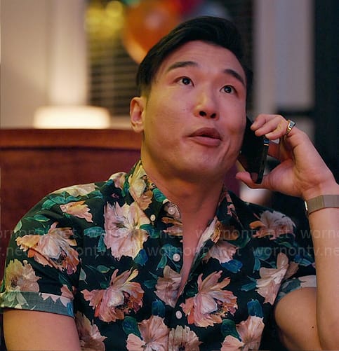 Nicholas’ painted floral shirt on Loot