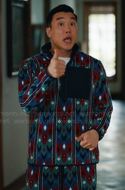 Nicholas’ printed half zip fleece pullover on Loot