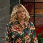 Nicole’s green floral blouse on Days of our Lives