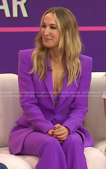 Nikki Glaser’s purple blazer and pants on Today