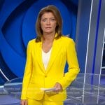 Norah’s yellow single-breasted blazer on CBS Evening News