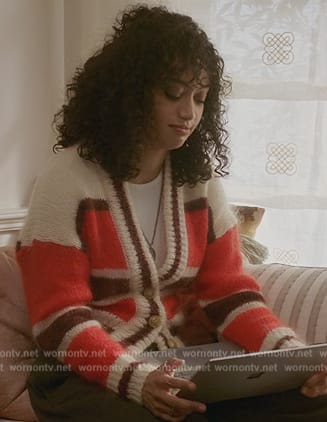 Olivia’s stripe cardigan on All American