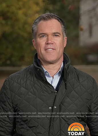 Peter Alexander’s dark green quilted jacket on Today