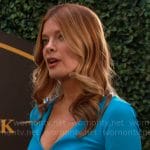 Phyllis’s turquoise blue ruched front dress on The Young and the Restless