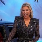 Amber’s black sequin mini dress with tie belt on The Price is Right