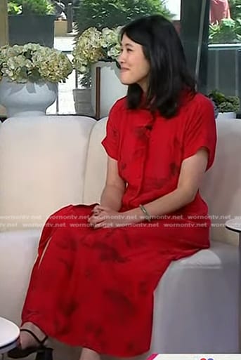 Rachel Khong’s red print dress on Today