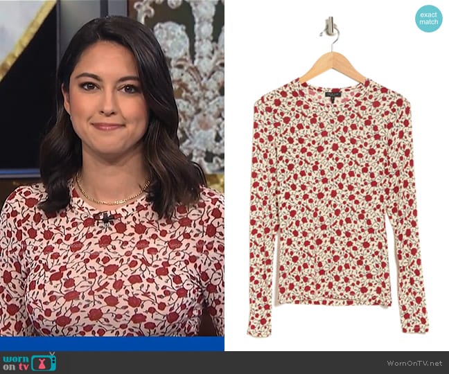 Rag & Bone Sabeen Rose Print Long Sleeve Top worn by Valerie Castro on NBC News Daily