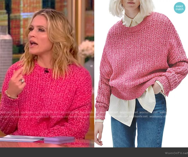 Rag and Bone Edie Cotton-Blend Open-Knit Relaxed Sweater worn by Sara Haines on The View