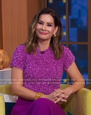 Rebecca’s purple fuzzy top on Good Morning America