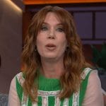 Rhonda’s green lace panel top on The Kelly Clarkson Show