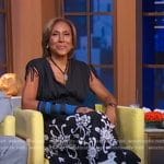 Robin’s black floral midi dress on Good Morning America