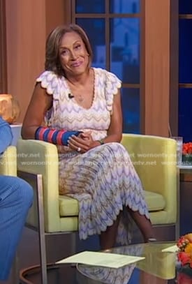 Robin’s scalloped crochet midi dress on Good Morning America
