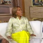 Robin’s geometric print blouse on Good Morning America
