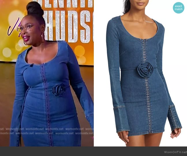 Rotate Birger Christensen Floral-appliqué mini dress worn by Jennifer Hudson on The Jennifer Hudson Show