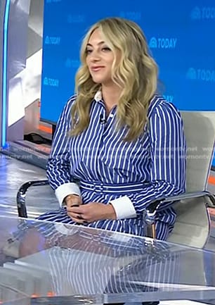 Samantha Peszek’s blue striped shirtdress on Today
