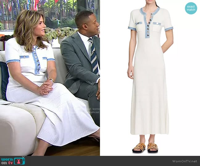 Sandro Alecia Short Sleeve Sweater Dress worn by Jenna Bush Hager on Today
