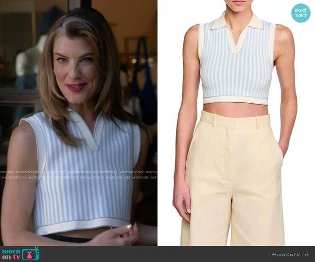 Sandro Aussy Sleeveless Cropped Sweater