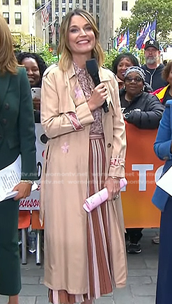 Savannah’s beige embroidered trench coat on Today