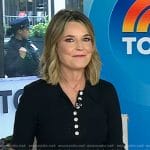 Savannah’s black polo top and plaid skirt on Today