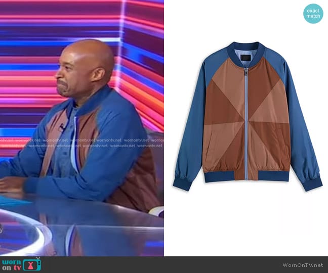 Scotch & Soda Cut and Sew Reversible Bomber Jacket worn by Mike Muse on Good Morning America