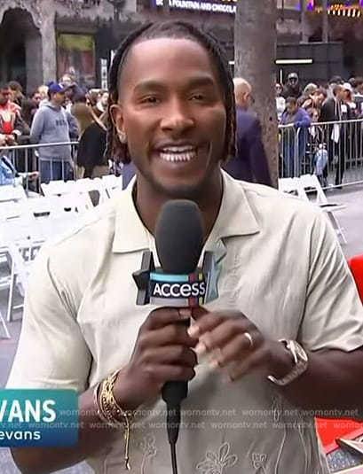 Scott’s floral embroidered shirt on Access Hollywood