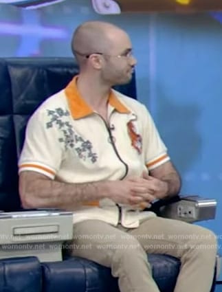 Scott Keye’s tiger embroidered shirt on Live with Kelly and Mark