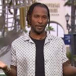 Scott’s gray printed short sleeve shirt on Access Hollywood