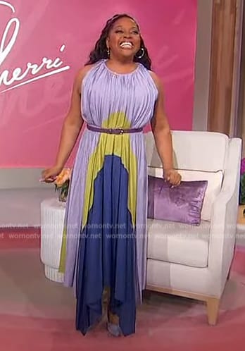 Sherri’s colorblock pleated dress on Sherri