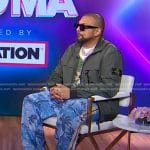 Sean Paul’s green jacket and blue palm tree print pants on Good Morning America