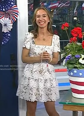 Shannon Doherty’s white floral lace mini dress on Today