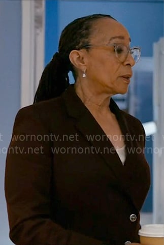 Sharon’s burgundy blazer on Chicago Med