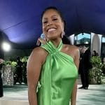 Sheinelle’s green satin dress on Today