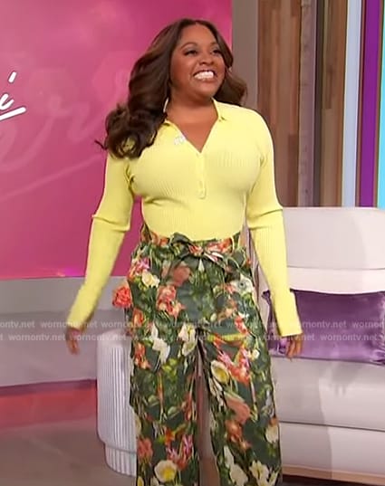 Sherri’s floral print belted pants on Sherri