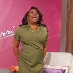 Sherri’s green ruched dress on Sherri