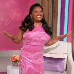 Sherri’s pink sequin asymmetric dress on Sherri