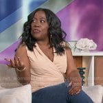 Sheryl’s beige wrap top on The Talk
