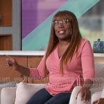 Sheryl’s pink wrap top on The Talk