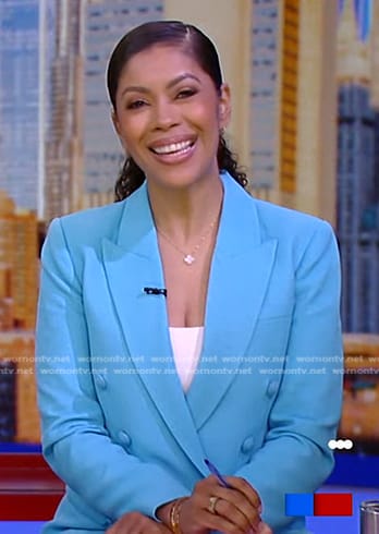 Shirleen’s blue double breasted blazer on Good Morning America