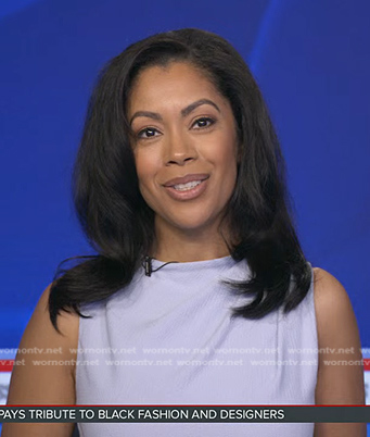 Shirleen’s light blue sleeveless jumpsuit on Good Morning America