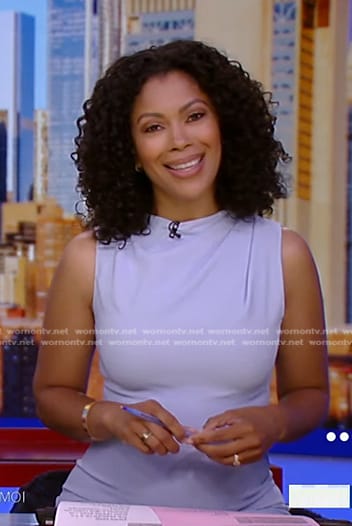Shirleen’s light blue sleeveless jumpsuit on Good Morning America