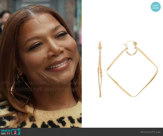 Simone I. Smith Square Biz Hoops - Large worn by Robyn McCall (Queen Latifah) on The Equalizer
