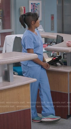 Simone’s blue sneakers on Greys Anatomy