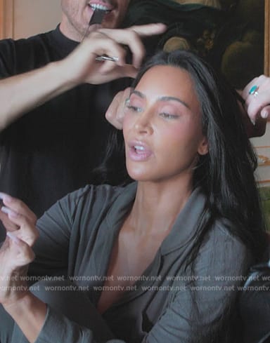 Kim’s gray pajamas on The Kardashians